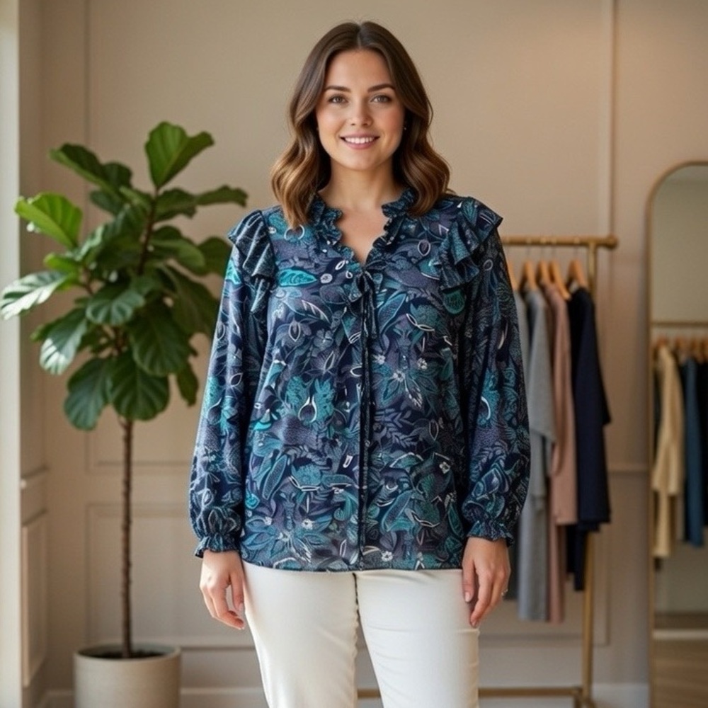 Anthropologie Haida Floral Peasant Top Size Medium